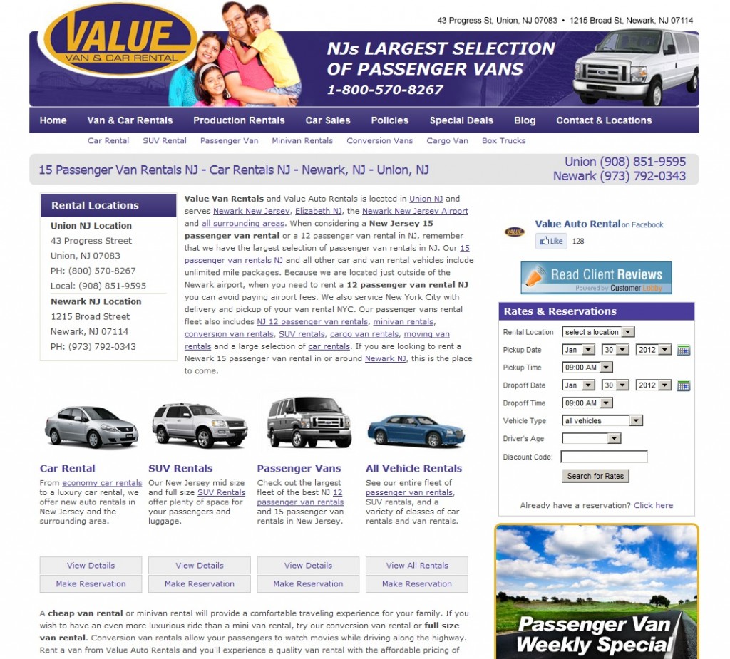 15 Passenger Van Rental | Value Auto Rentals