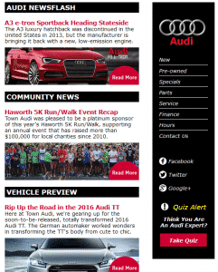 Town Audi email newsletter