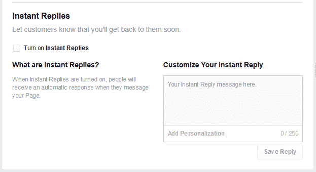 Facebook Instant Reply
